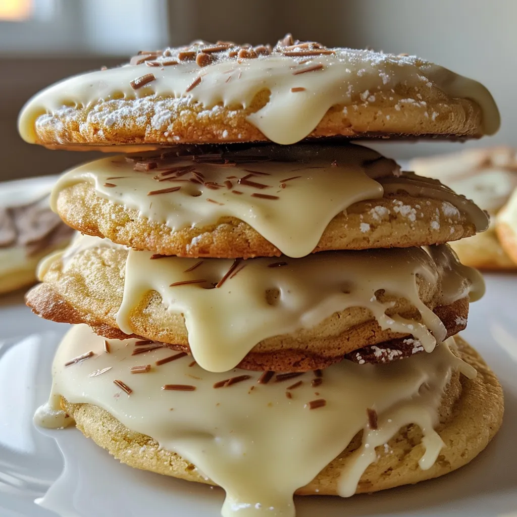 White Chocolate Dipped Chewy Maple Cookies for Christmas